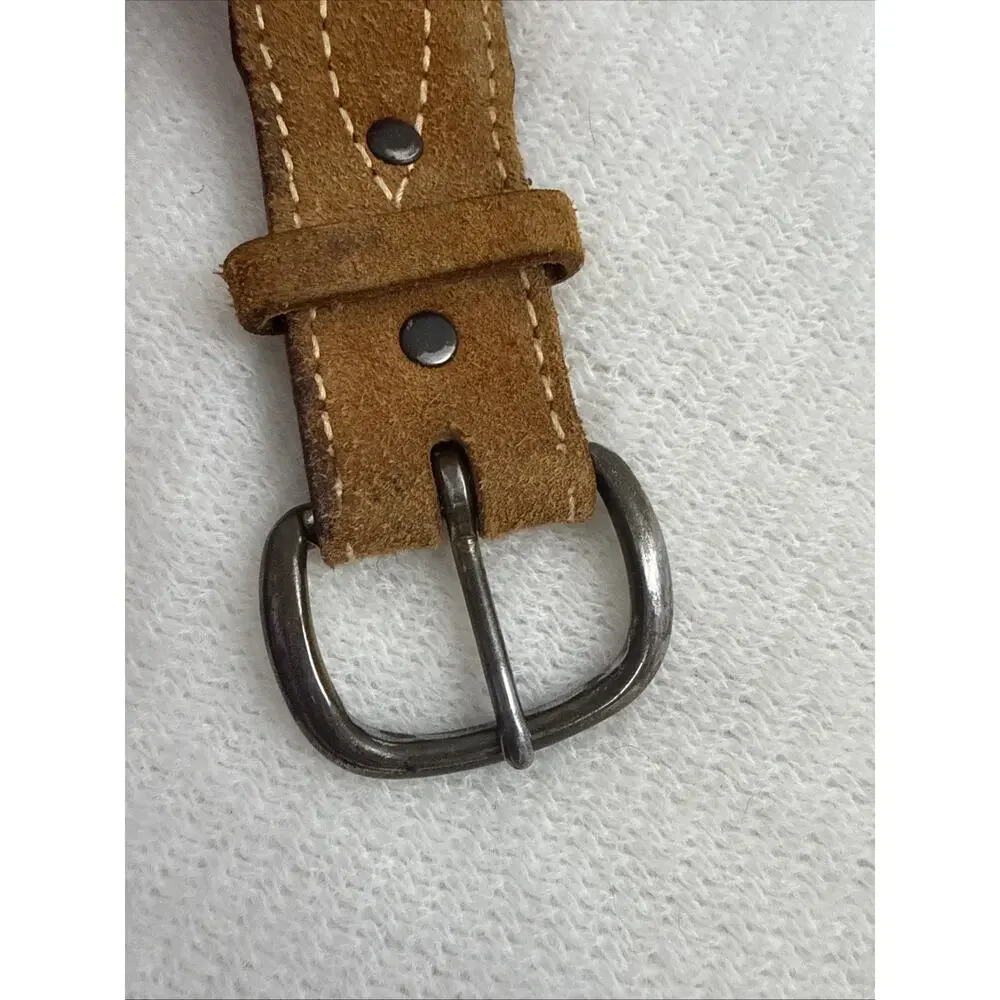 Vintage Justin 611N Leather Ranger Belt Gunslinger Figure 8 Stitch Roughout 38